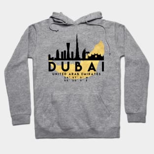 Dubai United Arab Emirates Skyline Map Art Hoodie